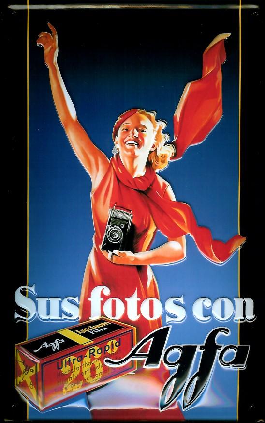 B482-Agfa Blechschild Agfa Foto Film Photo Kamera Schild Nostalgieschild