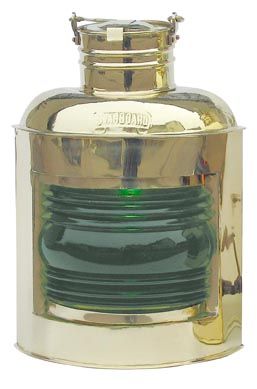 Steuerbordlampe-30cm-Petroleum Positionslampe Steuerbordlampe grün Schiffslampe Messing 30cm Petroleumbrenner