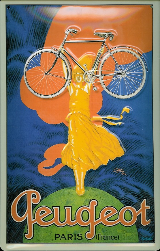 Blechschild Peugeot Fahrrad Paris Schild Nostalgieschild