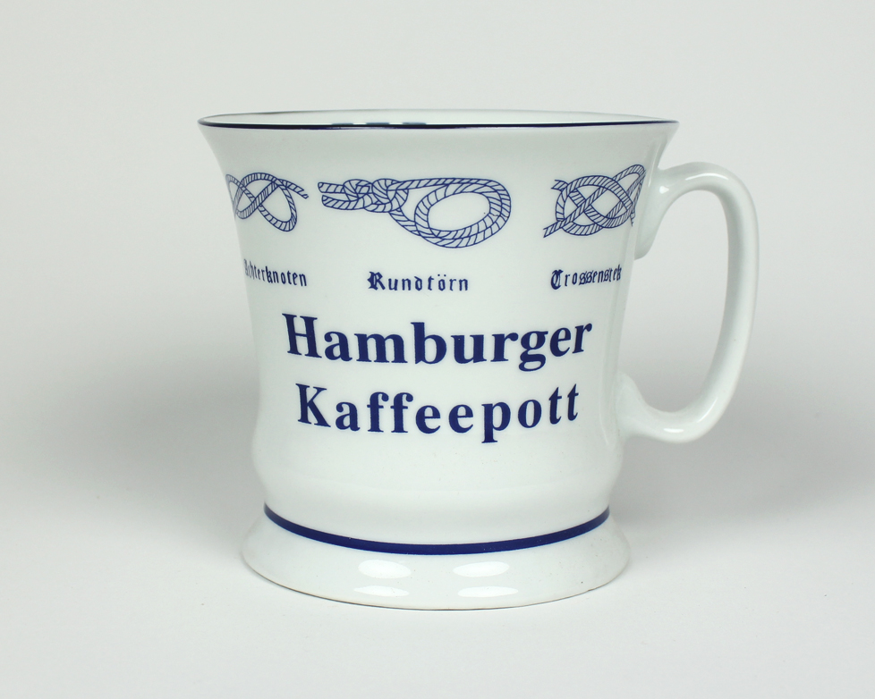 Knotenbecher Hamburger Kaffeepott mit Seemannsknoten hoch Kaffeebecher Kaffeetasse Kaffee Pott