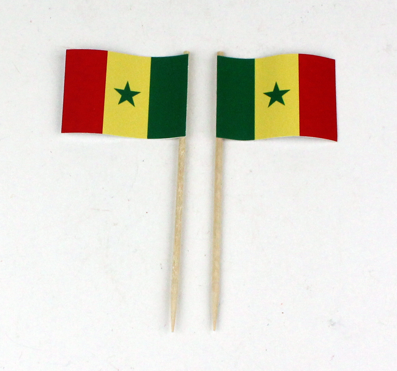 Party-Picker Flagge Senegal Papierfähnchen in Spitzenqualität 50 Stück Beutel