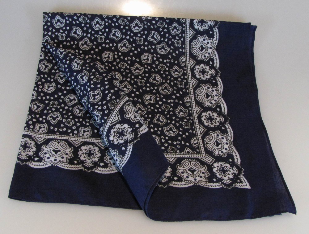 Vierecktuch Paisley 70x70 cm Halstuch blau