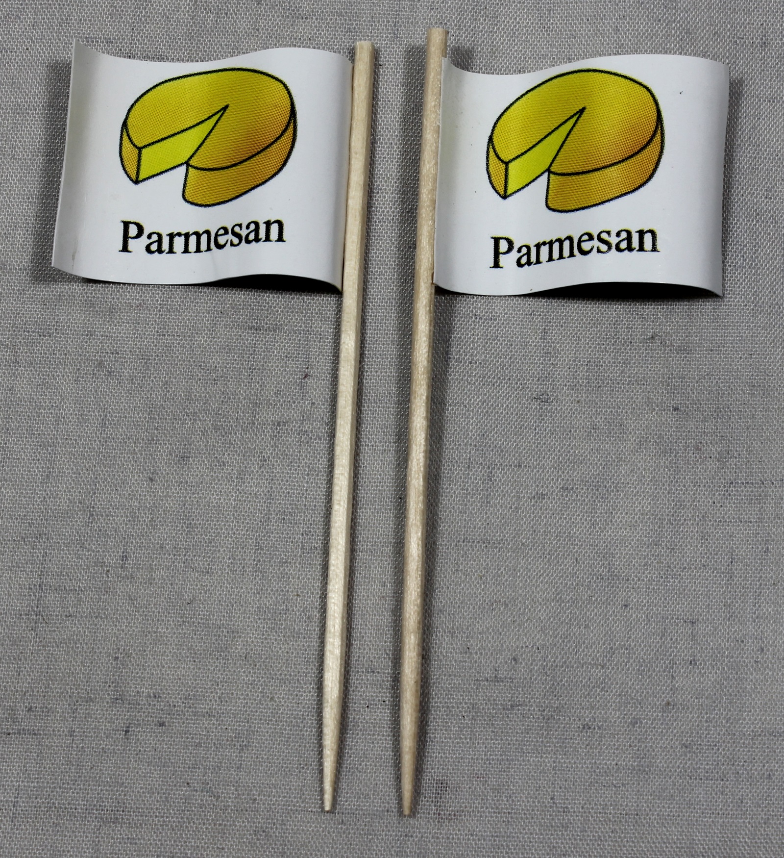 deko-picker-parmesan-kaese Party-Picker Flagge Parmesan Käse Papierfähnchen in Spitzenqualität 50 Stück Beutel