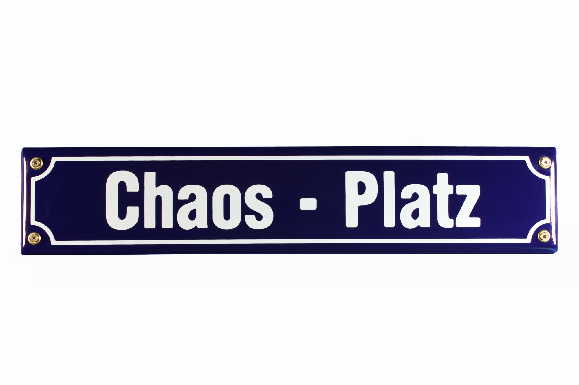 Strassenschild Chaos Platz 40x8 cm Email Strassen Schild Emaille