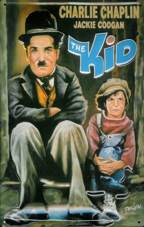 Blechschild Nostalgieschild Charlie Chaplin THE KID Filmplakat