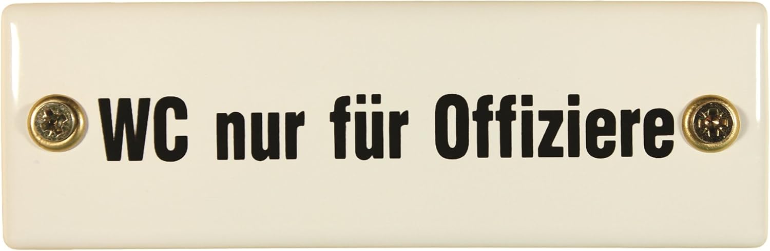 Emaille Schild WC nur für Offiziere
