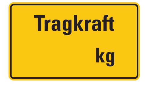 Aluminium Schild Tragkraft kg 150x250 mm geprägt