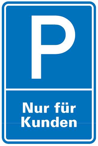 Aluminium Schild Parkplatz P Kunden 600x400 mm Alu 0,6 mm geprägt für Wandmontage