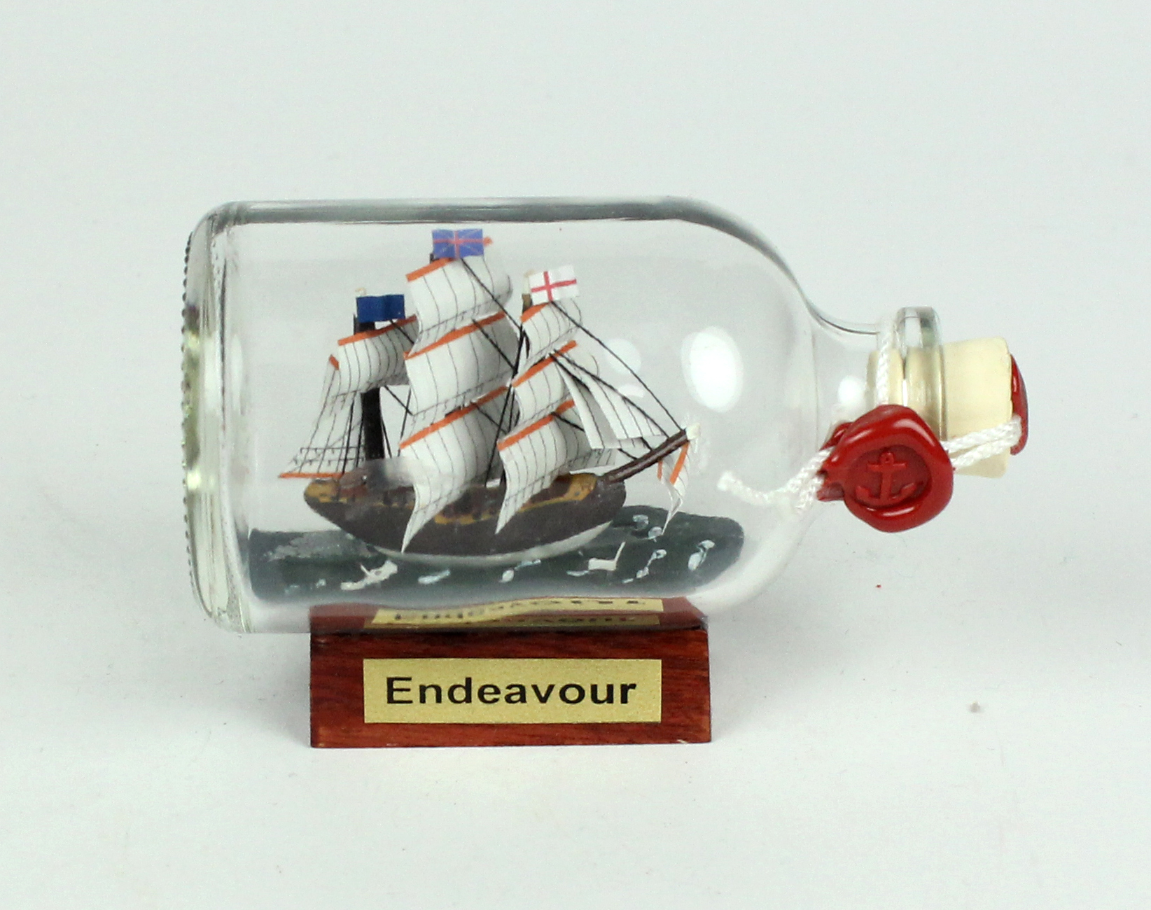 Endeavour Captain Cook Mini Buddelschiff 50 ml ca. 7,2 x 4,5 cm Flaschenschiff