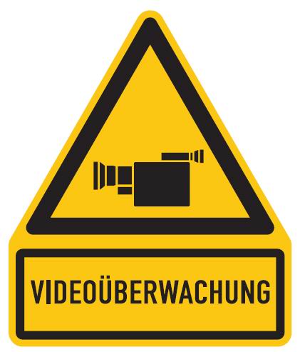 Aluminium Schild Videoüberwachung 237x200 mm geprägt