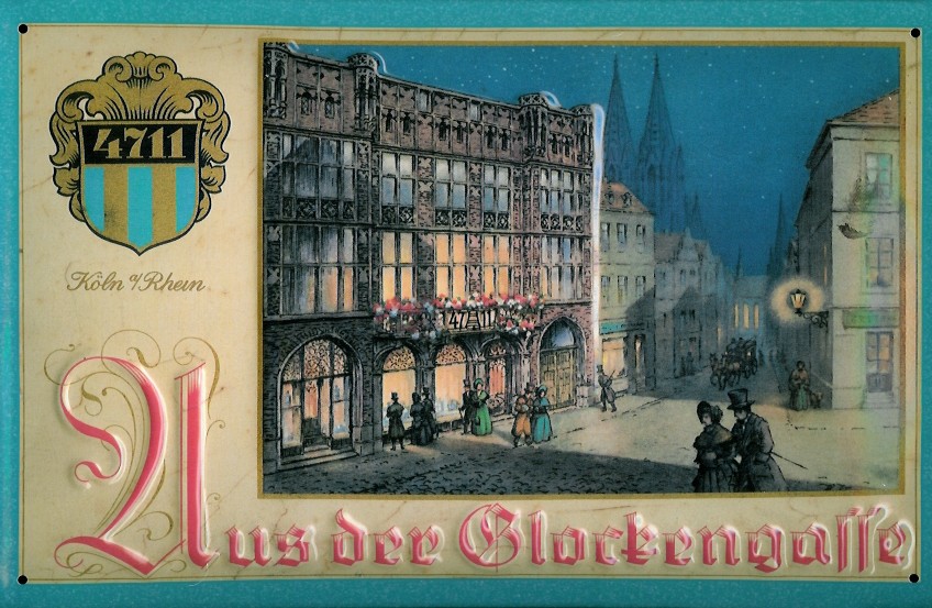 Blechschild 4711 Aus der Glockengasse Köln Kosmetik Parfum kölnisch Wasser Schild Werbeschild