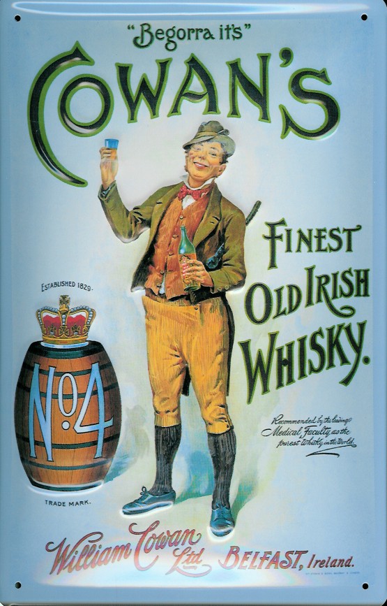 Blechschild Cowan´s Whisky Nostalgieschild