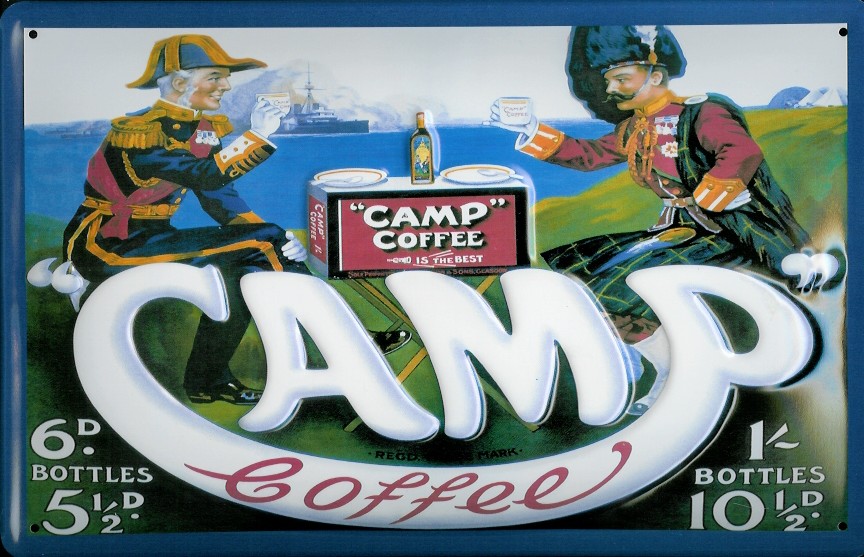 Blechschild Camp Coffee Shop Kaffee Schild Dekoration Nostalgieschild