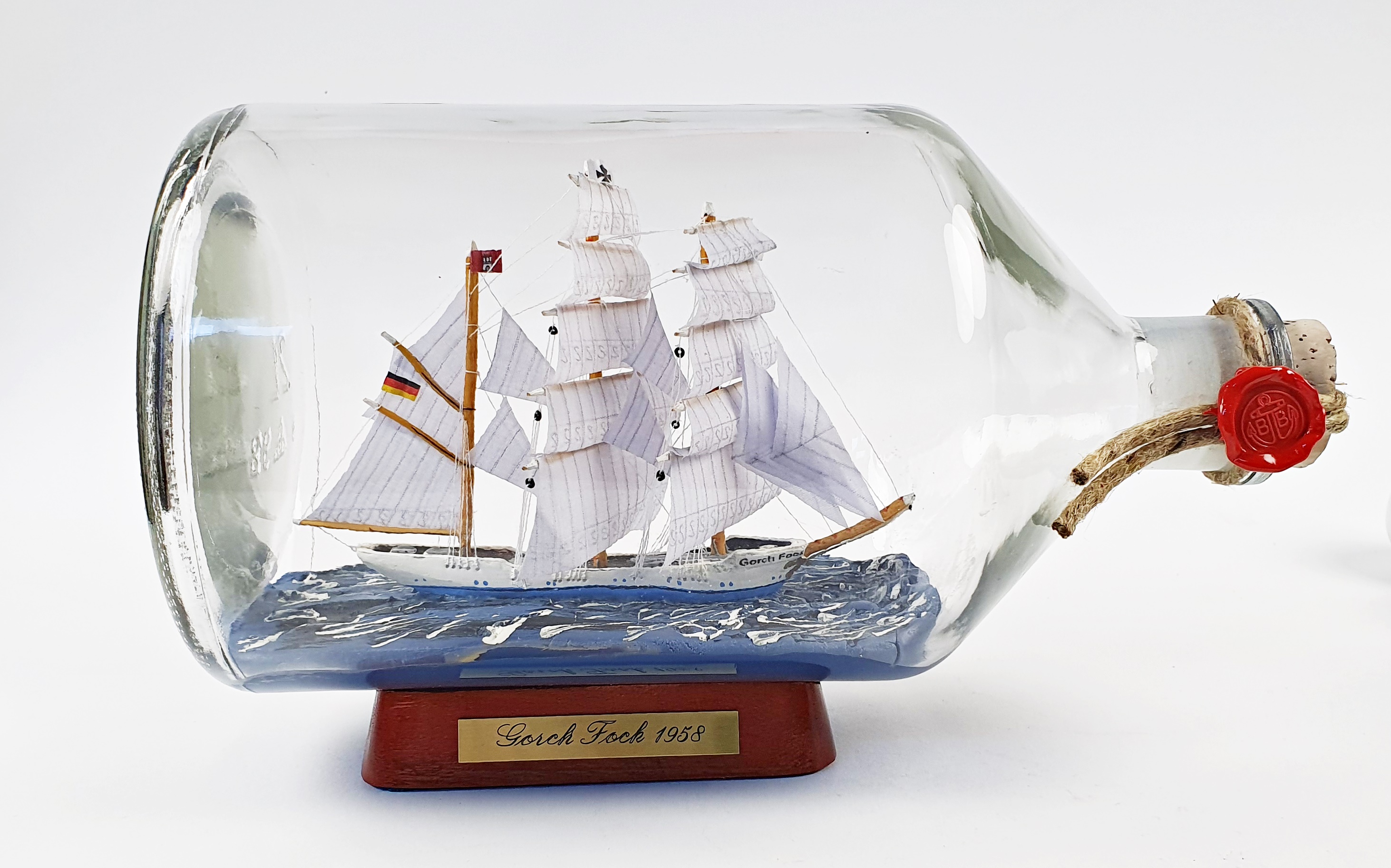 Gorch Fock 2 Liter Apothekerflasche Buddelschiff Flaschenschiff