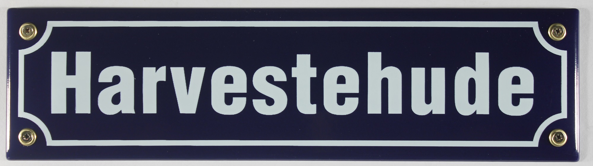 Strassenschild Harvestehude 30x8 cm Stadtteil Souvenir Hamburg Emaille Schild Emaile Andenken