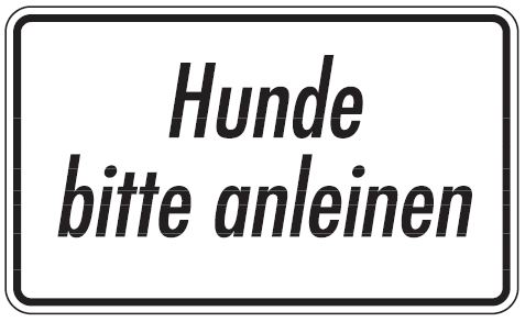 Aluminium Schild Hunde bitte anleinen Text Hund 120x200 mm geprägt