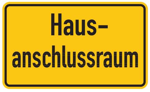 Aluminium Schild Hausanschlussraum 120x200 mm geprägt