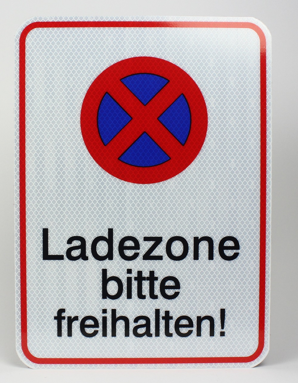 Aluminium Schild reflektierend Ladezone bitte freihalten Halteverbot 33x24 cm Stärke 2mm