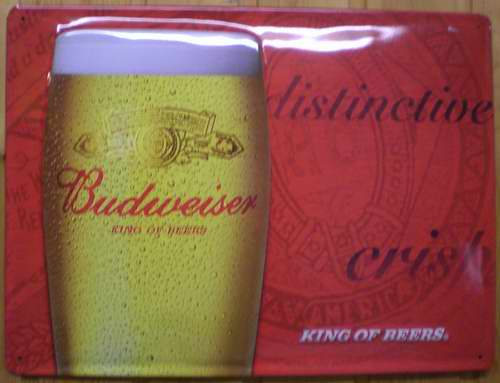 Blechschild Budweiser King of Beers Bier nostalgisches Schild Werbeschild