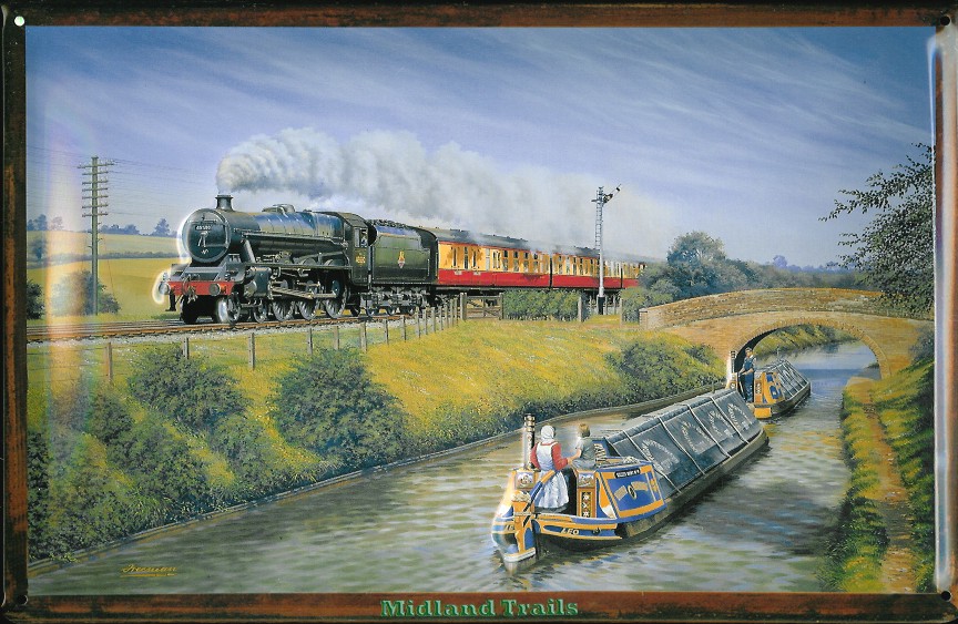 Blechschild Nostalgieschild Midland Trails England Eisenbahn