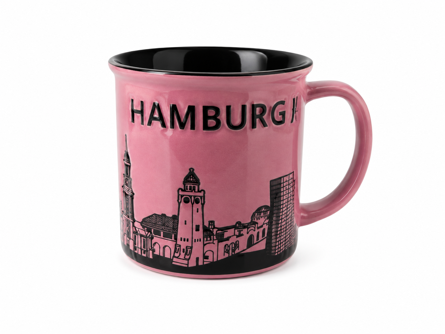Hamburg Becher Relief Tasse Pink