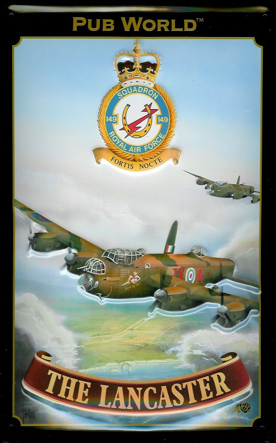 Blechschild Lancaster Kampfflugzeug British Royal Airforce Schild Nostalgieschild