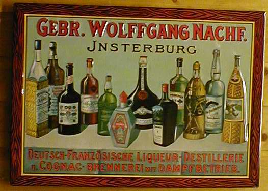 Blechschild Gebr. Wolfgang Insterburg Cognac Schild retro Werbeschild