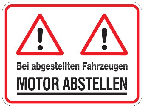 as594_00597089460cffd Aluminium Schild Bei abgestellten Fahrzeugen Motor abstellen Garage 300x400 mm geprägt weiß