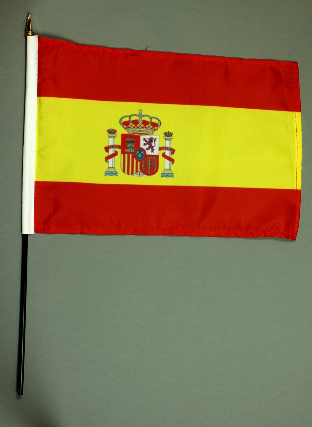 Tischflagge Spanien 20x30 cm optional mit Tischflaggenständer aus Mahagoni Holz