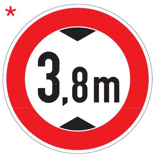 k2650020 Verkehrsschild / Verkehrszeichen Verbot für Fahrzeuge über angegebenes tatsächliche Höhe 600 mm rund