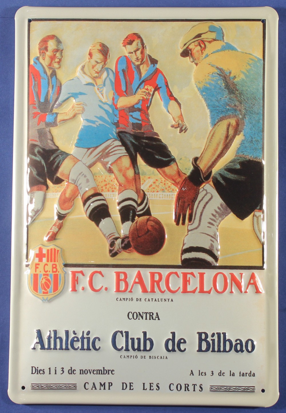 Blechschild Barcelona FC Fussball Bilbao Blech Schild Souvenir Andenken