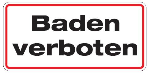 as89_00 Aluminium Schild Baden verboten 170x350 mm geprägt