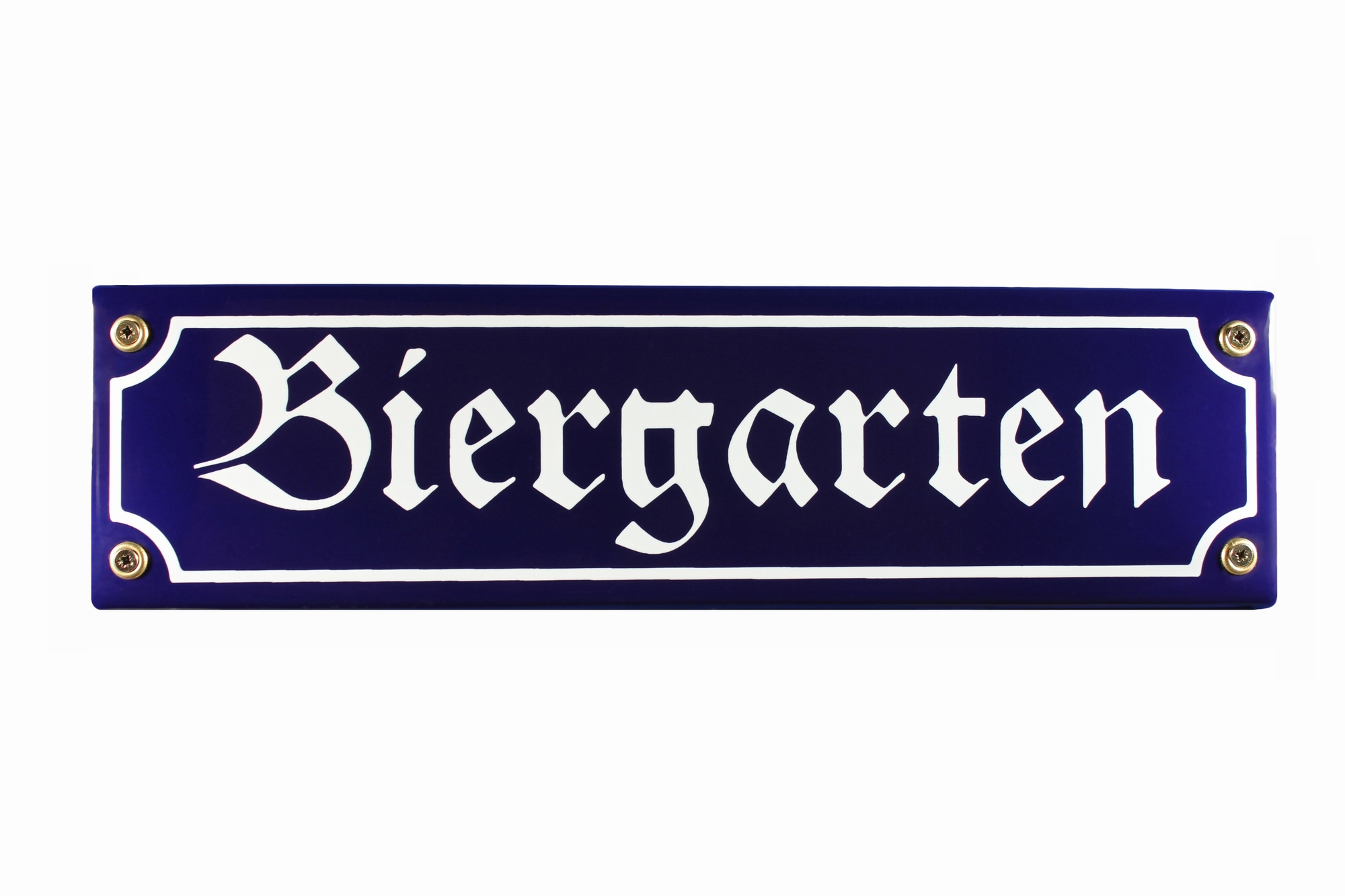 Strassenschild Biergarten 30x8 cm Email Strassen Schild Emaille Kneipenschild