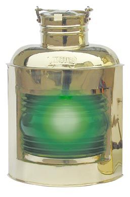 Steuerbordlampe-30cm Positionslampe Steuerbordlampe grün Schiffslampe Messing 30 cm Höhe 230 Volt