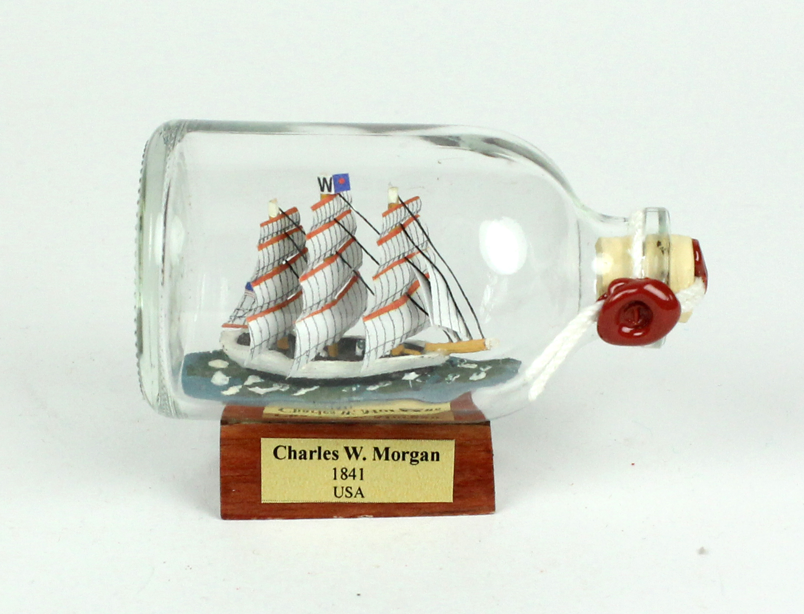 Charles W. Morgan USA Mini Buddelschiff 50 ml ca. 7,2 x 4,5 cm Flaschenschiff