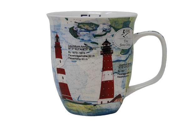 becher-nordsee Maritimer Leuchtturm Becher Nordsee Hörnum Amrum Roter Sand Westerheversand