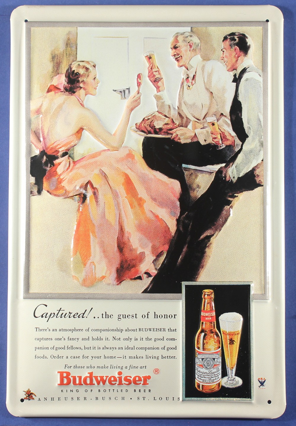 budweiser-beer-captured-bier-blechschild Blechschild Budweiser Beer Captured Bier Schild Kneipenschild