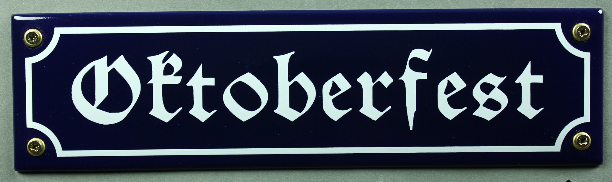 Strassenschild Oktoberfest 30x8 cm Email Strassen Schild Emaille Kneipenschild Biergarten