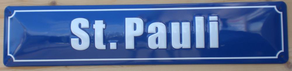 Strassenschild St. Pauli Hamburg aus Stahlblech Schild 46x10 cm Stadtteil Souvenir Andenken