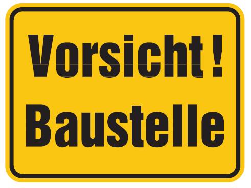 Aluminium Schild Vorsicht Baustelle 300x400 mm geprägt