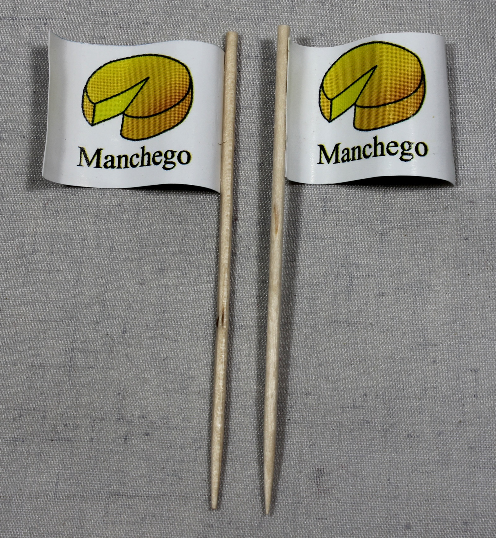 deko-picker-manchego-kaese Party-Picker Flagge Manchego Käse Papierfähnchen in Spitzenqualität 50 Stück Beutel
