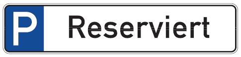 as1151_55 Aluminium Parkplatzschild Reserviert 110x520 mm geprägt
