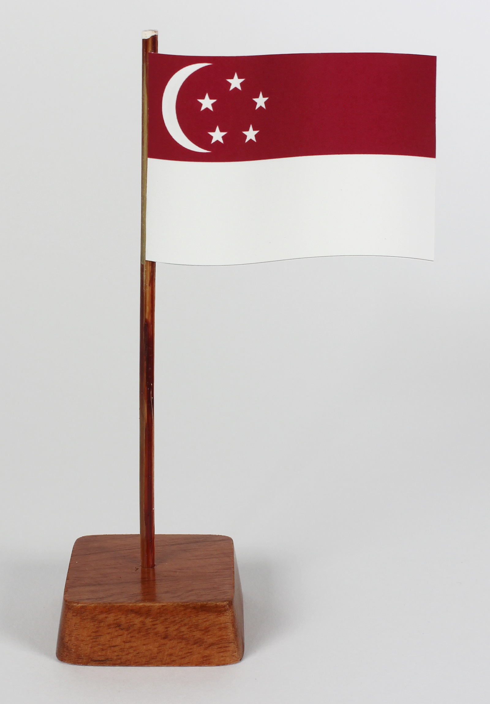 Mini Tischflagge Singapur Höhe 13 cm Tischfähnchen