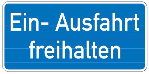 Aluminium Schild Ein- Ausfahrt freihalten 170x350 mm geprägt