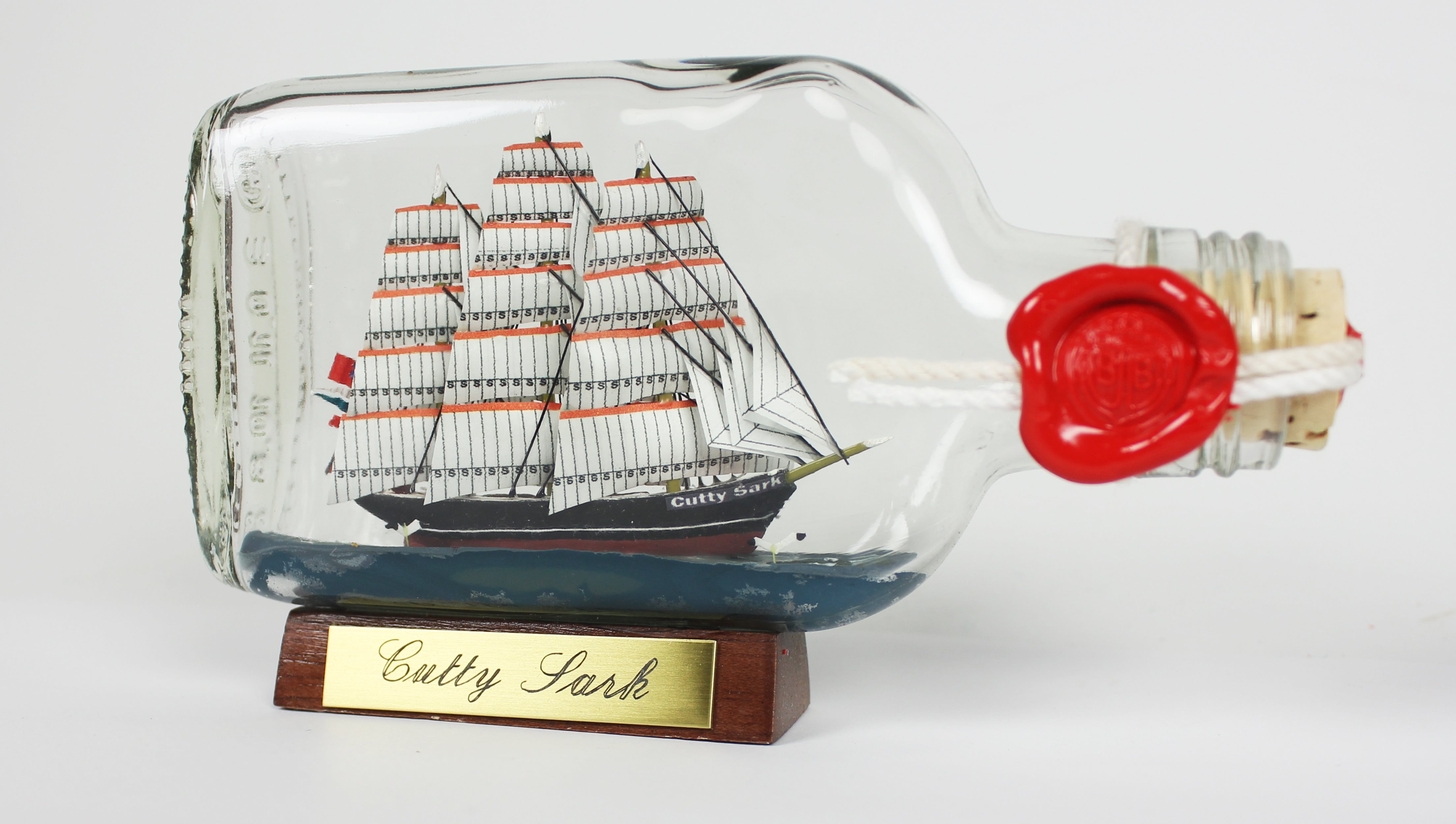 Cutty Sark Buddelschiff Flachmann 0,1 Liter ca. 14x7 cm Buddelschiff Flaschenschiff