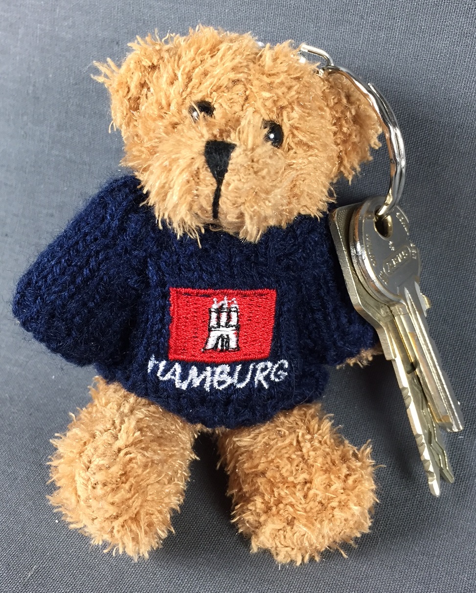 Schlüsselanhänger Teddy Bär mit Hamburg-Wappen