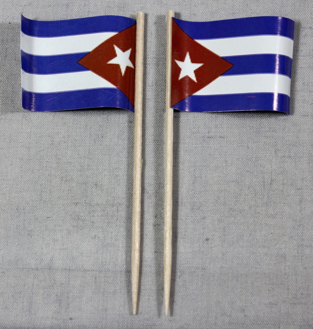 Party-Picker Flagge Kuba Papierfähnchen in Spitzenqualität 50 Stück Beutel Cuba