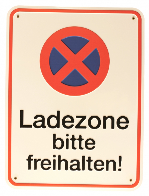 Aluminium Schild Ladezone bitte freihalten 300x400 mm geprägt