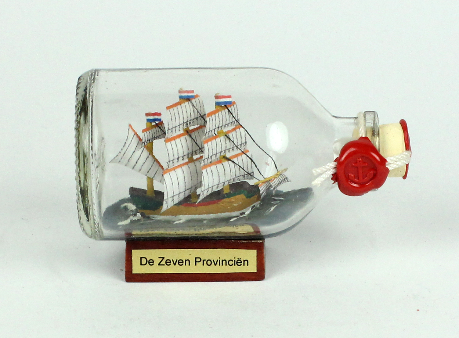 phs166_De-Zeven-Provincen-50ml De Zeven Provincien Mini Buddelschiff 50 ml ca. 7,2 x 4,5 cm Flaschenschiff