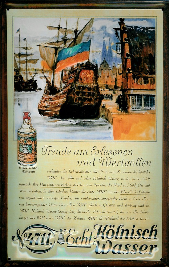 Blechschild 4711 Schiff Kogge kölnisch Wasser Parfum Schild Werbeschild Nostalgieschild